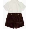 Chocolate Otto Velvet Baby Boy Set - Mixed Apparel Set - 3