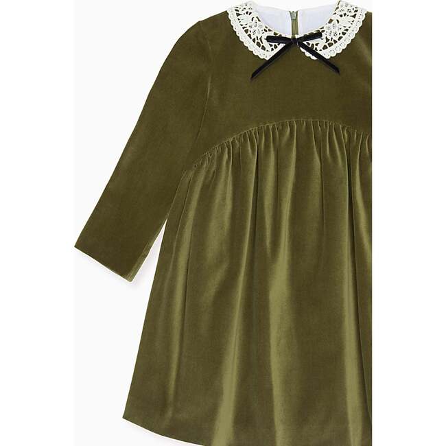 Green Antonella Velvet Girl Empire Dress - Dresses - 3