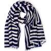 The Marina - Blue & White Striped Ultrasoft Lightweight Scarf - Scarves - 1 - thumbnail