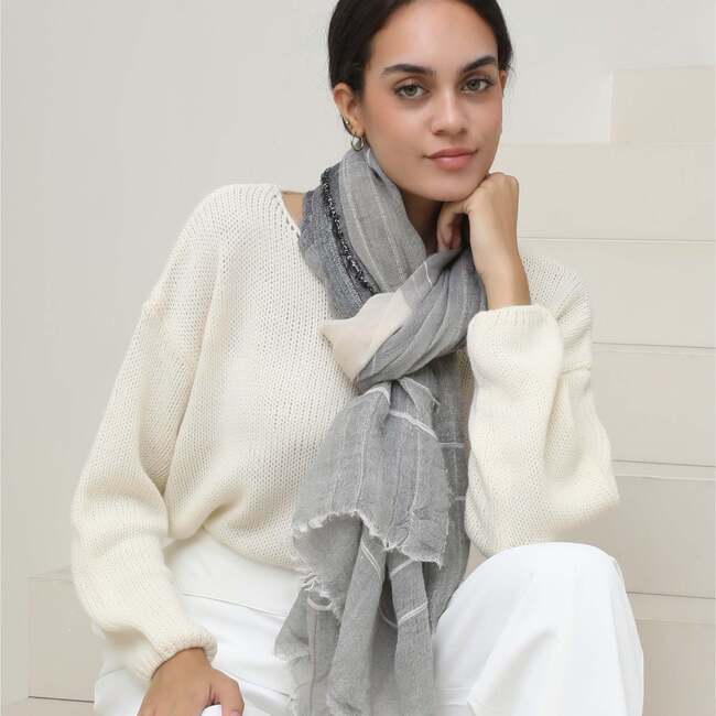 The Gia - Lightweight Gray Scarf - Scarves - 4
