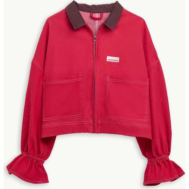 Women's Denim Jacket, Retro Red
