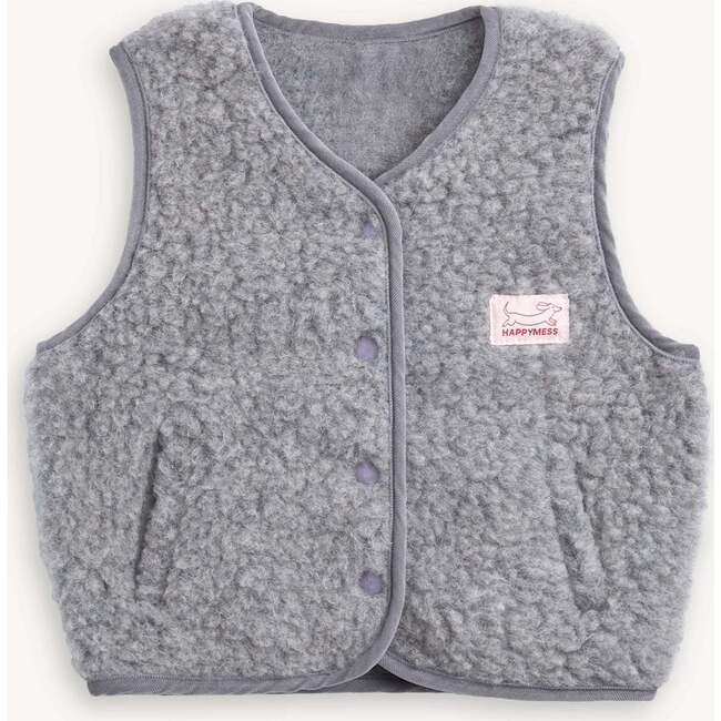 Children's Merino Wool Vest, Stone Grey