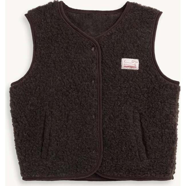 Children's Merino Wool Vest, Chocolate Brown