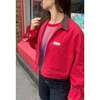 Women's Denim Jacket, Retro Red - Jackets - 2