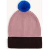 Children's Merino Wool Beanie, Mauve & Brown - Hats - 1 - thumbnail
