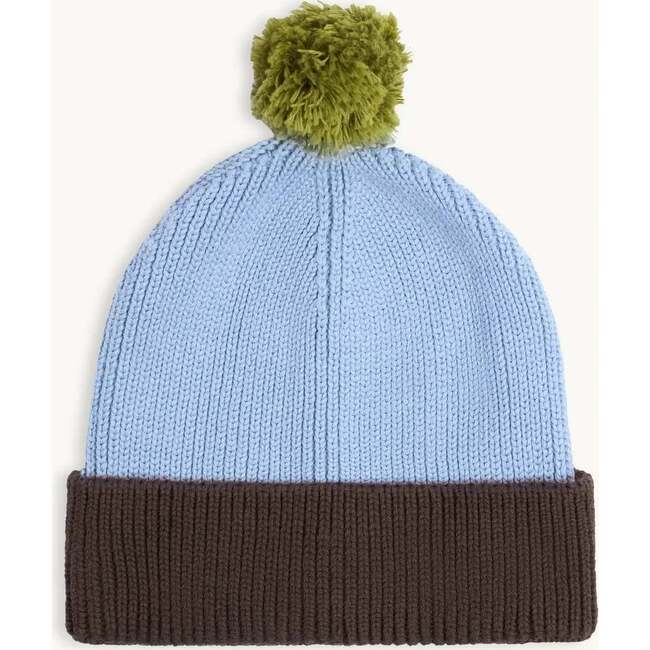 Children's Cotton Beanie, Blue & Brown
