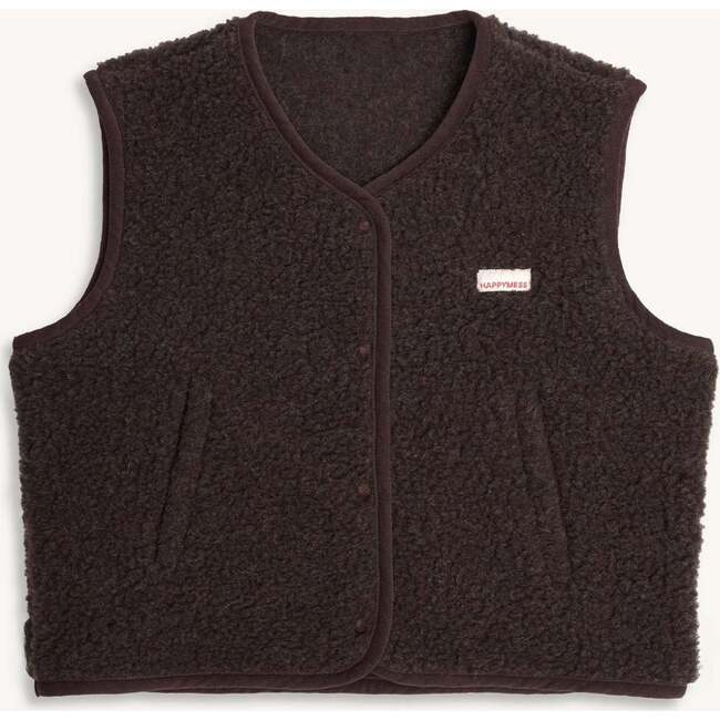 Adults Merino Wool Vest, Chocolate Brown