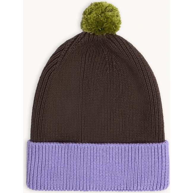 Children's Cotton Beanie, Lilac & Brown