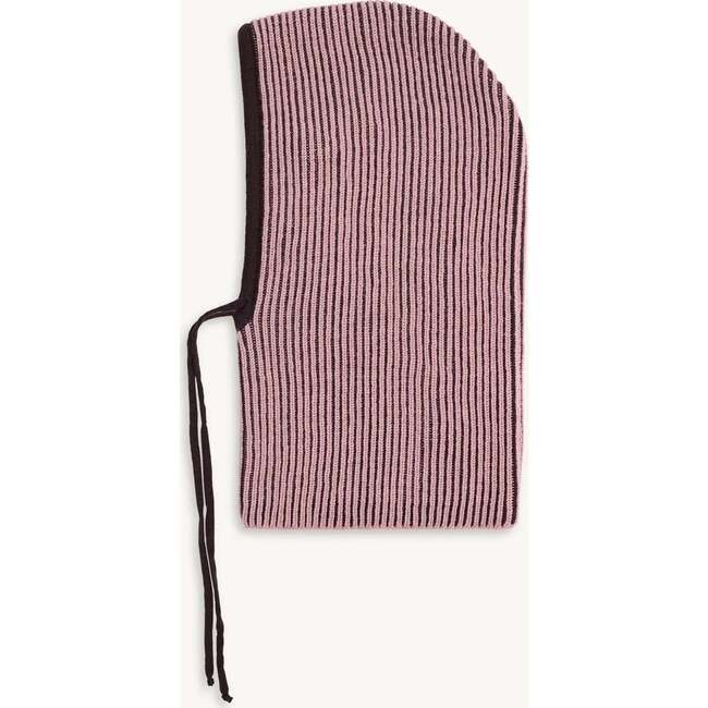 Adults Merino Wool Balaclava, Mauve Stripes