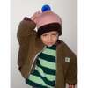 Children's Merino Wool Beanie, Mauve & Brown - Hats - 3 - thumbnail
