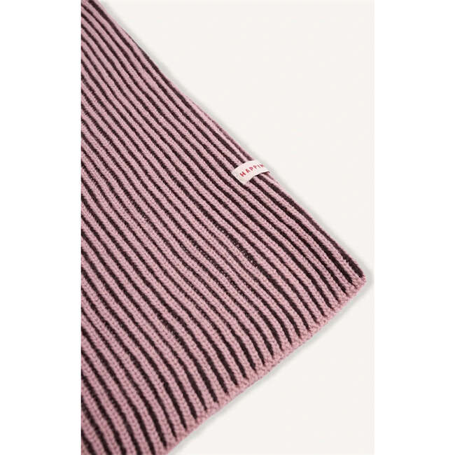 Adults Merino Wool Balaclava, Mauve Stripes