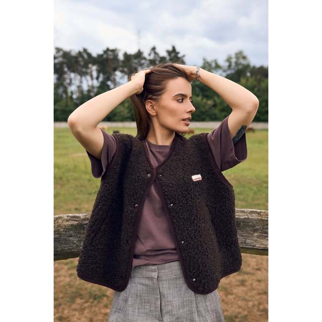 Adults Merino Wool Vest, Chocolate Brown - Vests - 3