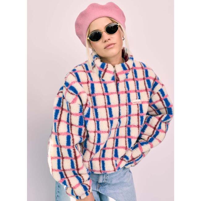 Adult Woolen Beret, Pink Hearts - Hats - 3