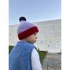 Children's Merino Wool Beanie, Berry & Red - Hats - 3 - thumbnail