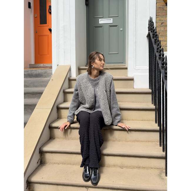 Adults Merino Wool Vest, Stone Grey - Vests - 3