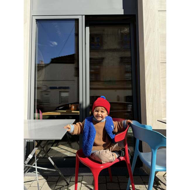 Children's Merino Wool Beanie, Cherry Pop