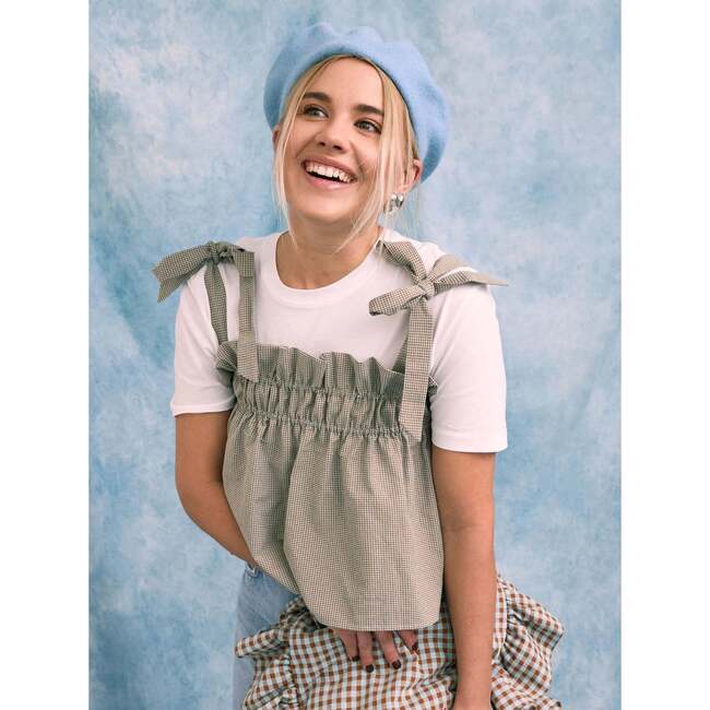 Adult Woolen Beret, Blue Stars - Hats - 4