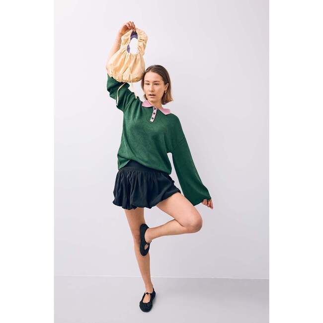 Adult Cotton Sweater, Emerald Hearts