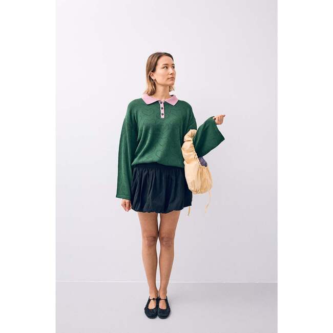 Adult Cotton Sweater, Emerald Hearts - Sweaters - 3