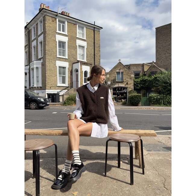 Adults Merino Wool Vest, Chocolate Brown - Vests - 5