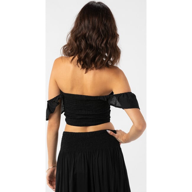 Hollie Crop Top, Black - Blouses - 3