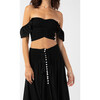 Hollie Crop Top, Black - Blouses - 4 - thumbnail