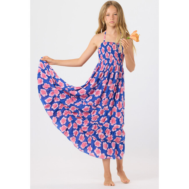 Kids Bellini Dress, Lanai Floral Royal Blue
