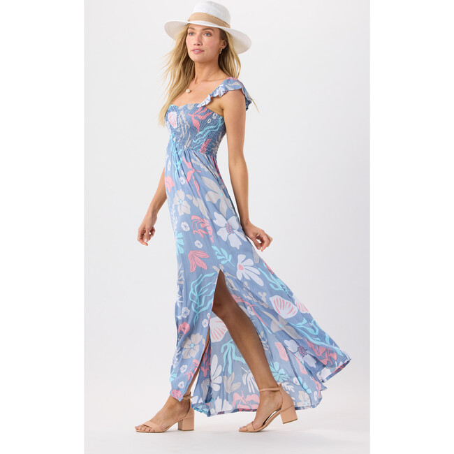 Hollie Maxi Dress, Shellscapes Dusty Blue - Dresses - 3