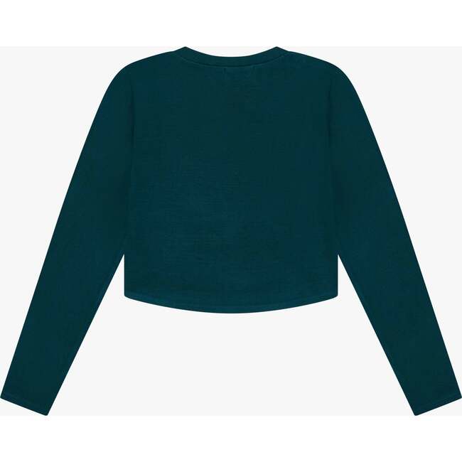 Tenly Rayon Rib Curved Hem L/S Top, Blue