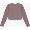 Tenly Rayon Rib Curved Hem L/S Top, Purple - T-Shirts - 2