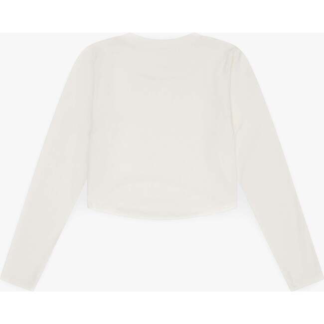 Tenly Rayon Rib Curved Hem L/S Top, White