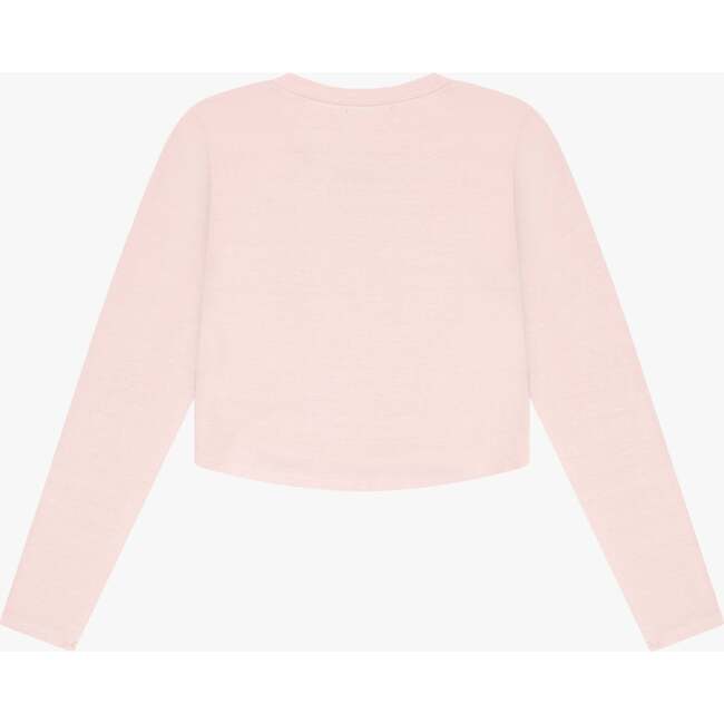 Tenly Rayon Rib Curved Hem L/S Top, Pink