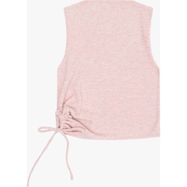 Tenly Hacci Rib  Drawstring Muscle Tank, Pink