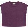 Tenly Hacci Jersey Sleeveless Raglan Tee, Purple - T-Shirts - 1 - thumbnail