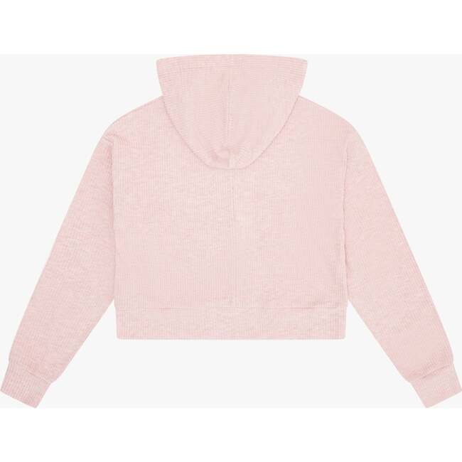 Tenly Hacci Rib Box Hoodie Pullover, Pink