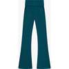 Tenly Hacci Rib Waisted Flared Pants, Blue - Pants - 1 - thumbnail