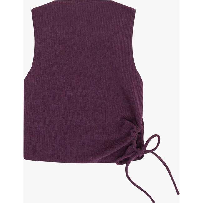 Tenly Hacci Rib  Drawstring Muscle Tank, Purple