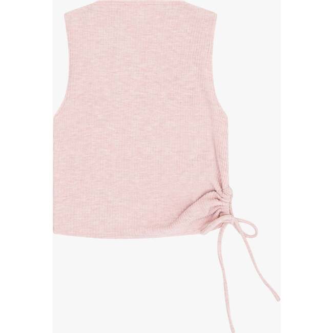 Tenly Hacci Rib  Drawstring Muscle Tank, Pink