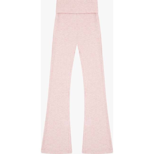 Tenly Hacci Rib Waisted Flared Pants, Pink