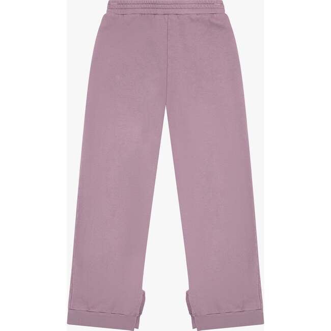 Tenly Cotton Fleece Split Hem Pocket Pant, Purple