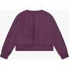 Tenly Hacci Jersey Cropped Split Neck Tunic, Purple - Sweatshirts - 2 - thumbnail