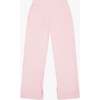 Tenly Cotton Fleece Split Hem Pocket Pant, Pink - Sweatpants - 1 - thumbnail