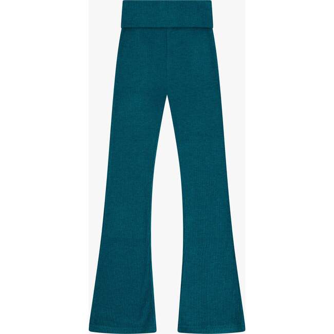 Tenly Hacci Rib Waisted Flared Pants, Blue