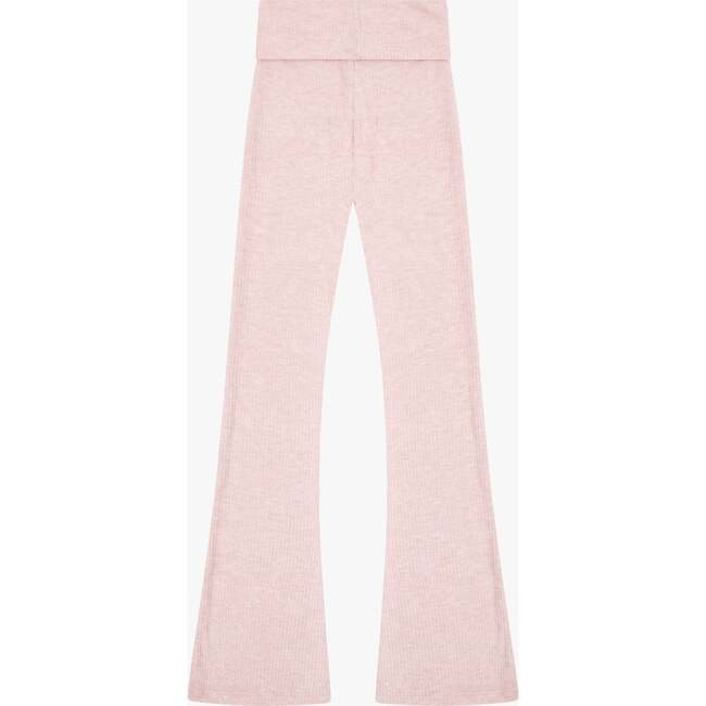 Tenly Hacci Rib Waisted Flared Pants, Pink