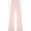 Tenly Hacci Rib Waisted Flared Pants, Pink - Pants - 2 - thumbnail