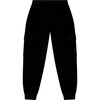 Tenly Cotton Fleece Cargo Jogger Pant, Black - Sweatpants - 1 - thumbnail
