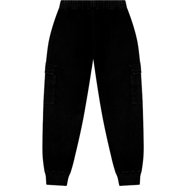 Tenly Cotton Fleece Cargo Jogger Pant, Black