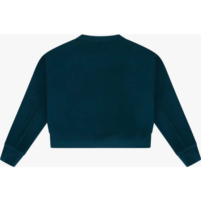 Tenly Cotton Fleece Reverse Insert Sweater, Blue