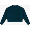 Tenly Cotton Fleece Reverse Insert Sweater, Blue - Sweatshirts - 2