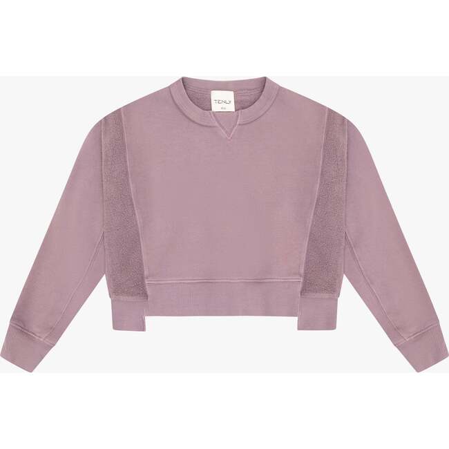 Tenly Cotton Fleece Reverse Insert Sweater, Purple